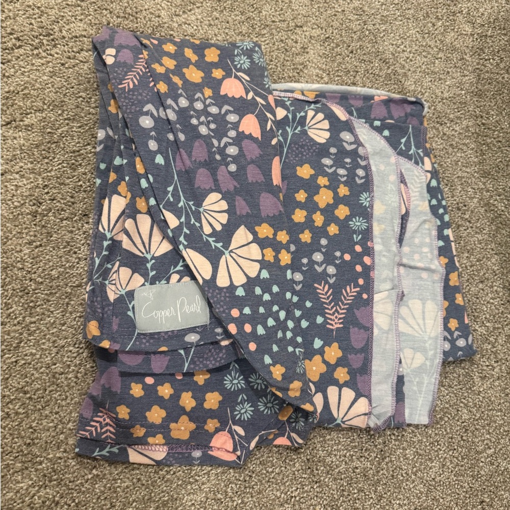 Copper pearl blanket swaddle and nursing/car seat cover bundle